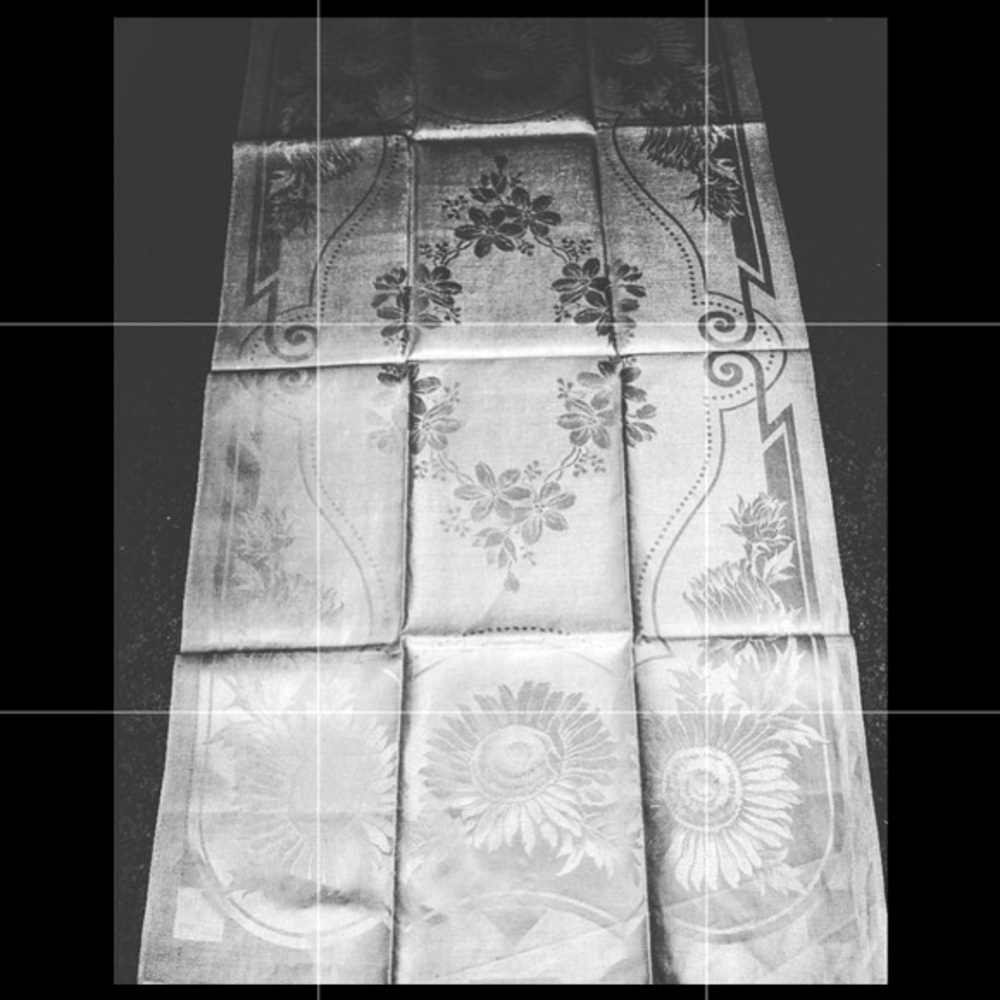 Vintage Linen Damask Kitchen/Bath Roll Towel or Table Runner from Germany-unused